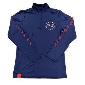 Mens NFL Team Apparel New England Patriots Quarter Zip Shirt Pullover Size Small